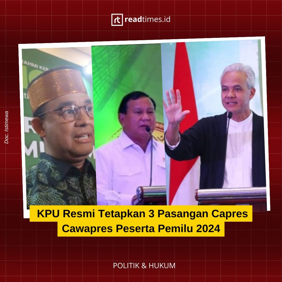 KPU Resmi Tetapkan 3 Pasangan Capres Cawapres Peserta Pemilu 2024 – RT ...